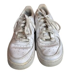 Kids White Nike Air Force 1 Low Casual Sneakers Shoes Size 6.5Y